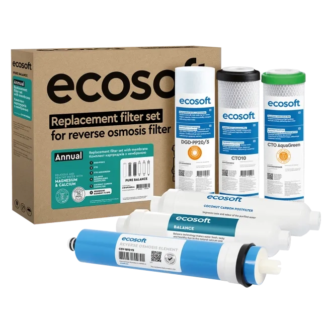 Kit annuel Ecosoft CHV6PUREBAL — 6 cartouches de rechange avec membrane